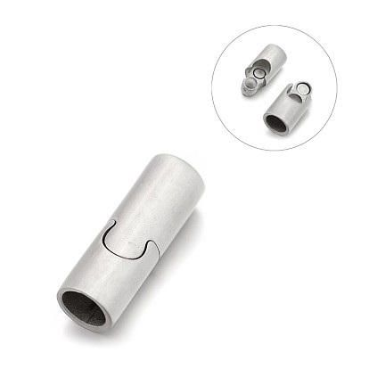 Matte 304 Stainless Steel Column Magnetic Clasps with Glue-in Ends