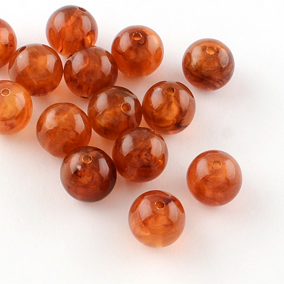 Piedras preciosas perlas de imitación de acrílico redonda, 18 mm, Agujero: 3 mm, sobre 150 unidades / 500 g