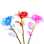 Rosa de plástico con rama de flor de varilla de metal., para regalo de boda regalo del día de san valentín