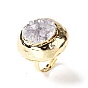 Регулируемое кольцо друзы из натурального агата, латунное плоское круглое массивное кольцо для женщин, золотой свет, без кадмия и без свинца