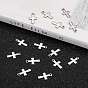Stainless Steel Tiny Cross Charms, 12x7x1mm, Hole: 1mm