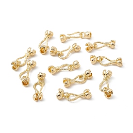 Brass Hook Clasps, Long-Lasting Plated, Lotus Pod