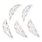Colgantes de acrílico transparentes, color de ab chapado, encanto de plumas