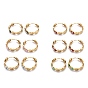 Brass Enamel Huggie Hoop Earrings, Long-Lasting Plated, Ring with Evil Eye, Golden