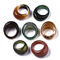 Natural Agate Rings, Wide Band Rings, Dyed