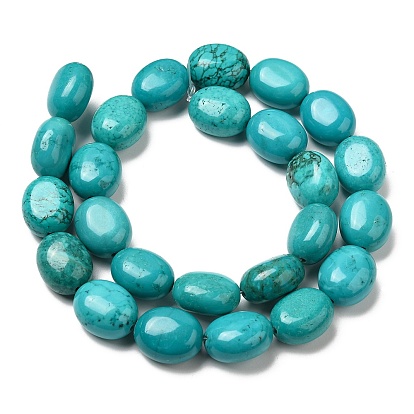 Chapelets de perles howlite naturelles , teint, forme de l'oeuf