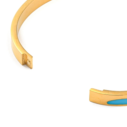 Браслеты овальной формы с эмалью и стразами, ионное покрытие (IP) 304 шарнирный браслет из нержавеющей стали для женщин