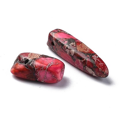 Synthetic Gold Line Imperial Jasper Beads Strands, Graduated Fan Pendants, Focal Beads, Dyed