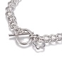 Ion Plating(IP) 304 Stainless Steel Curb Chain Bracelets, with Toggle Clasp