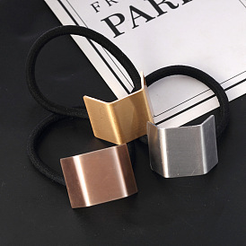 Alloy Ponytail Cuff Rubber Elastic Hair Ties, Girls Hair Accessories, Trapezoid