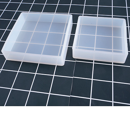 Square/Rectangle DIY Food Grade Silicone Molds, Resin Casting Molds, for UV Resin, Epoxy Resin Craft Making