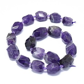 Natural Amethyst Beads Strands, Faceted, Oval