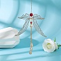 Metal Dragonfly Big Pendant Decoration, Hanging Suncatchers, with Glass Charms, for Garden Window Home Decoration