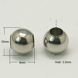 202 Stainless Steel Beads, Round