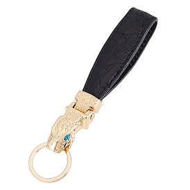 CHGCRAFT 1Pcs PU Leather Keychain, with Zinc Alloy Findings & Ring