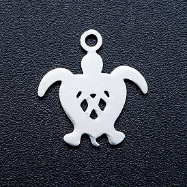 201 Stainless Steel Pendants, Stamping Blank Tag Charms, Turtle
