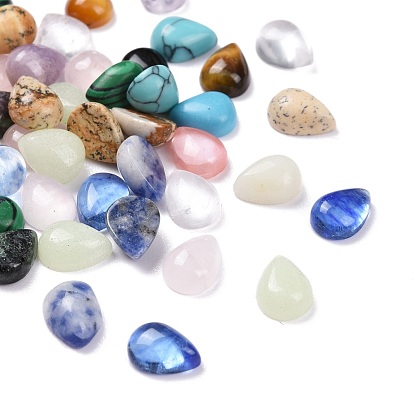 Mixed Gemstone Cabochons, Drop