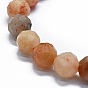 Natural Sunstone Beads Strands, Faceted(64 Facets), Round