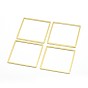 Brass Linking Rings, Cadmium Free & Nickel Free & Lead Free, Square, Real 18K Gold Plated