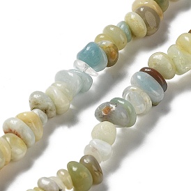 Natural Flower Amazonite Beads Strands, Chip