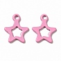 Spray Painted 201 Stainless Steel Charms, Star Charms