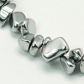 Non-magnétiques perles d'hématite synthétique brins, puces, 6~11x5~8mm, Trou: 2~6mm