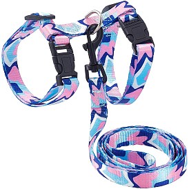 Nylon Cat Harness Belt Traction Rope, with Plastic Adjuster and Alloy Clasp, Pet Supplies