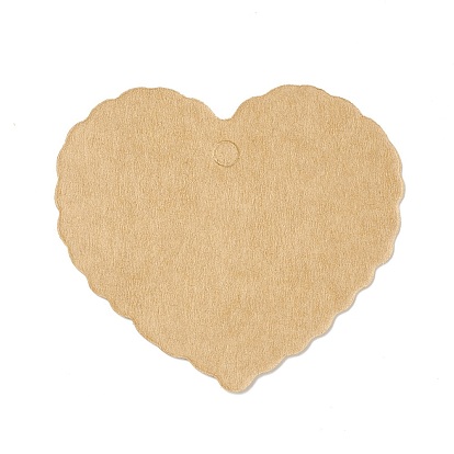 100 шт. пустые подарочные бирки из крафт-бумаги, волнистая форма любви