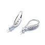 Brass Micro Pave Cubic Zirconia Earring Hooks, For Half Drilled Beads