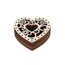 Décorations de pendentifs en forme de coeur creux en bois non fini, pour l'artisanat d'embellissement de bricolage