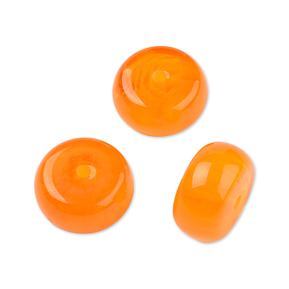 Resin Imitation Amber Beads, Flat Round/Disc
