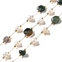 Natural Pearl & Gemstone Beaded Chains, with Stainless Steel Findings, Long-Lasting Plated, Soldered, Golden