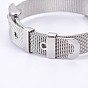 Unisex 304 Stainless Steel Watch Band Wristband Bracelets, with Brass Micro Pave Cubic Zirconia Slider Charms, Infinity