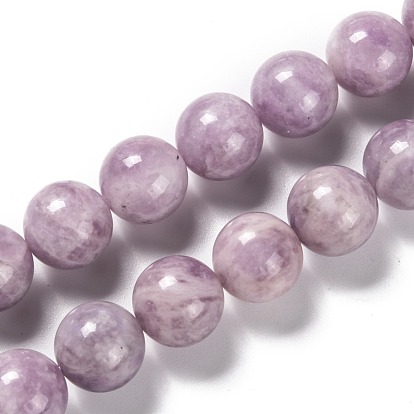 Perles naturelles de perles de lépidolite, ronde