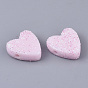 Opaque Acrylic Beads, with Glitter Powder, Heart