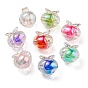 Placage uv perles acryliques irisées arc-en-ciel, perle bicolore en perle, pêche