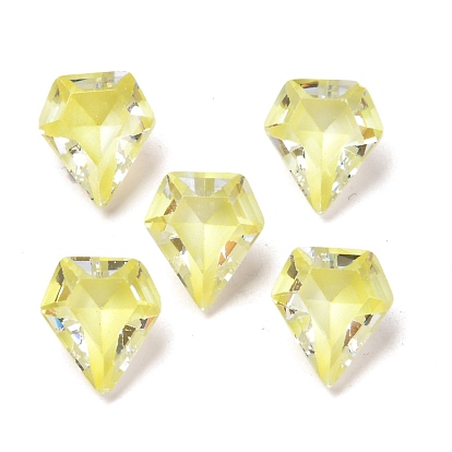 Cubic Zirconia Pointed Back Cabochons, Faceted, Diamond Shape