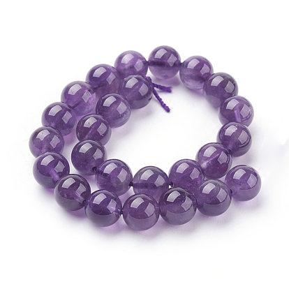 Natural Amethyst Beads Strands, Dyed, Round