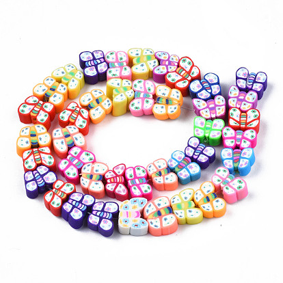 Handmade Polymer Clay Bead Strands, Butterfly