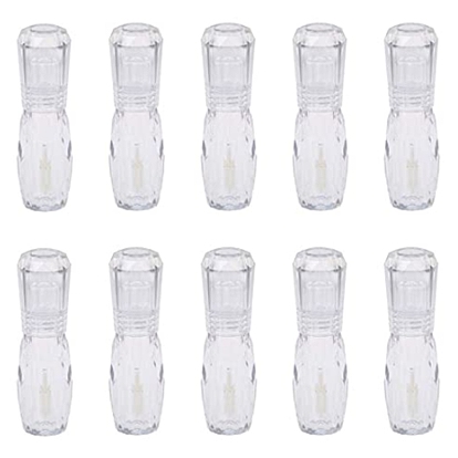 BENECREAT 5ml Empty Lip Gloss Tube Candy Shape Refillable Plastic Lip Balm Bottles(Clear) Cream Jar with Funnel Hopper for Lipstick Samples Storage