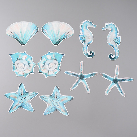 Ocean Theme Waterproof PVC Plastic Stickers, with Magnetism, Anti-Collision Stickers, Mixed Sea Animals Patterns