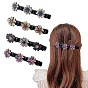 Conjuntos de pinzas para el cabello de cocodrilo de diamantes de imitación de resina de doble capa de moda, accesorios de flores para el cabello para mujeres niñas