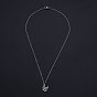 201 Stainless Steel Pendant Necklaces, with Cable Chains and Lobster Claw Clasps, Butterfly