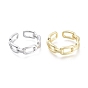 Brass Cuff Rings, Open Rings, Cable Chain Shape