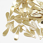 Brass Pendants, Leaf, Real 18K Gold Plated