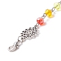 Chakra Theme Sun Catcher Pendant Decorations, Electroplate Glass & Zinc Alloy Lobster Claw Clasps, Mixed Shapes