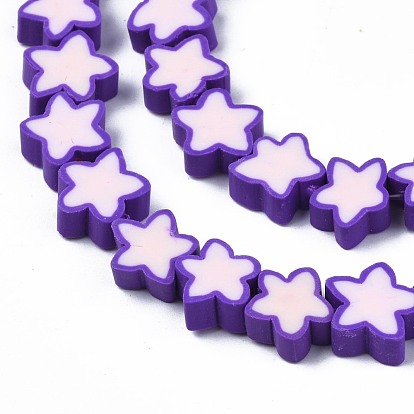 Handmade Polymer Clay Beads Strands, Star