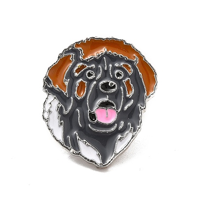 Pasador de perro esmaltado con embragues de mariposa de latón, insignia de aleación para ropa de mochila