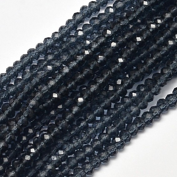 Faceted Rondelle Transparent Glass Beads Strands