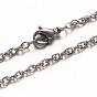 304 Stainless Steel Double Link Chains Necklaces, with Lobster Claw Clasps, 29.52 inch(75cm)